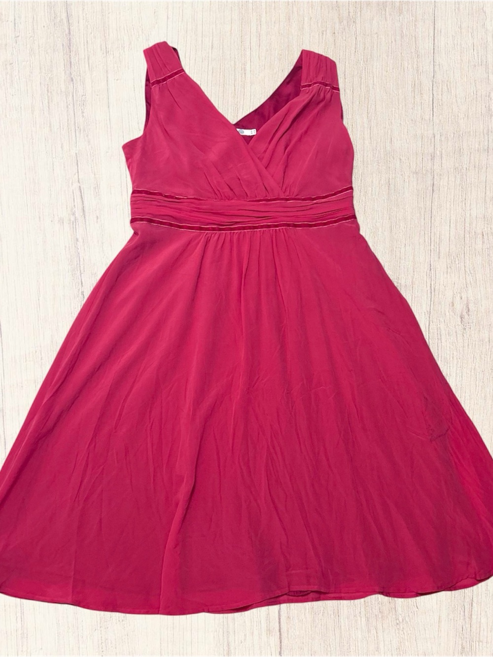 NWT Boden 100% Silk Sleeveless Raspberry Pink Party Dress Lined Women’s 10 STAIN